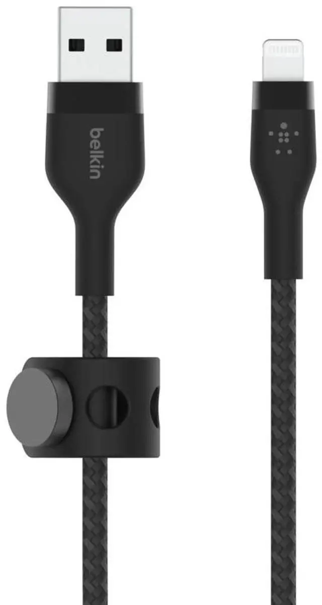 Alt view image 5 of 5 - BELKIN CAA010BT1MBK Black BOOST CHARGE PRO Flex USB-A Cable with Lightning Connector - 3.28 ft.