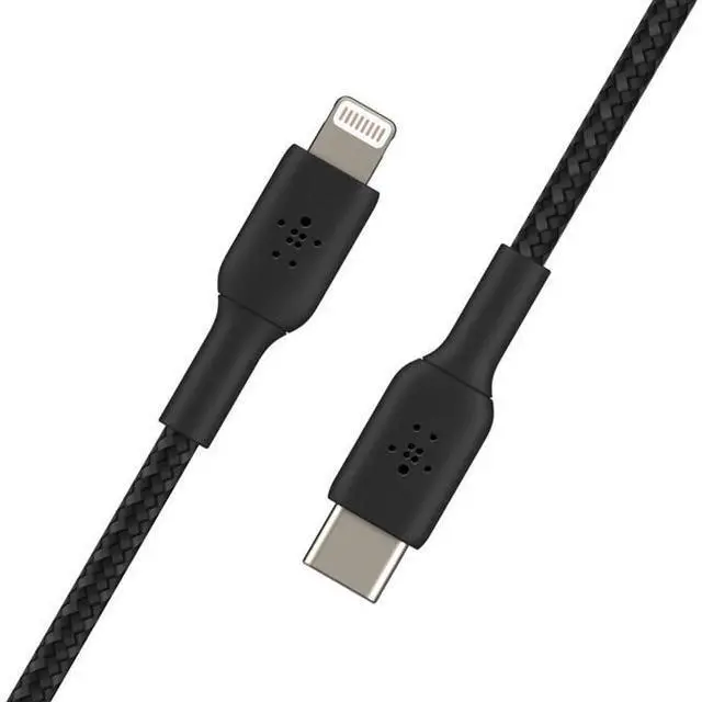 Alt view image 7 of 8 - BELKIN CAA004bt2MBK Black Braided USB-C to Lightning Cable, Boost Charge MFi-Certified iPhone USB-C Cable