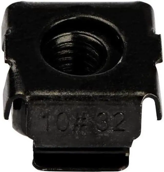 Alt view image 3 of 3 - StarTech 10-32 Cage Nuts 50 pack Black CABCAGENUTS1032