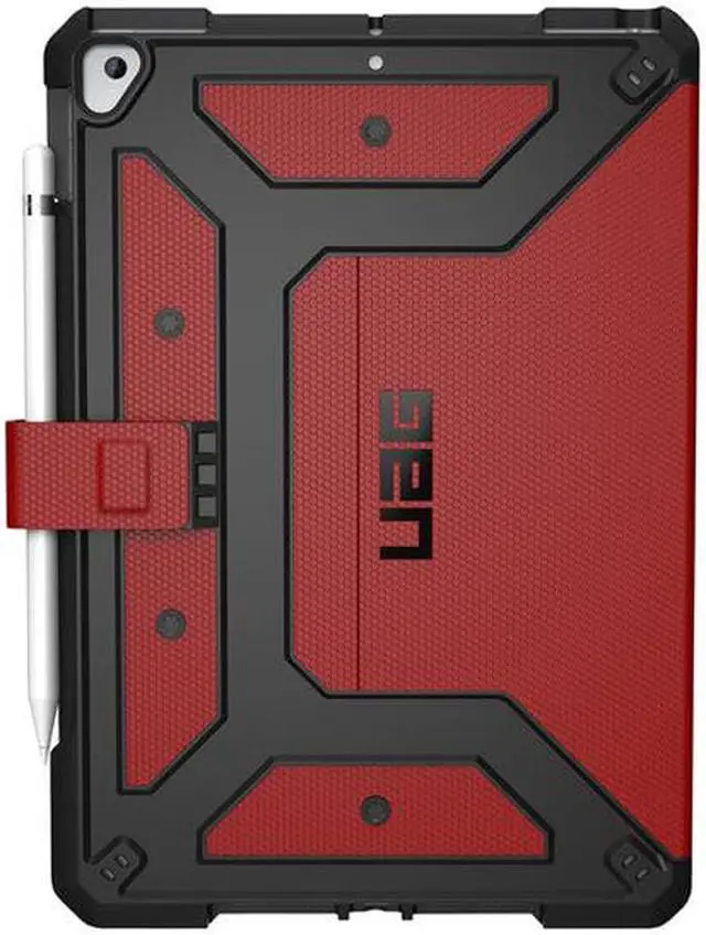 Alt view image 11 of 11 - UAG iPad 10.2-inch (9th Gen, 2021),(8th Gen, 2020) & (7th Gen, 2019) Case, Metropolis Rugged Heavy Duty Protective Cover Multi-Angle Viewing Folio Stand with Pencil Holder, Magma
