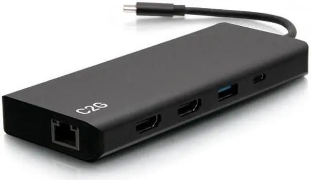Alt view image 5 of 6 - C2G 4K USB C Dual Monitor Dock HDMI Ethernet USB 3.5mm & 60W Power C2G54488
