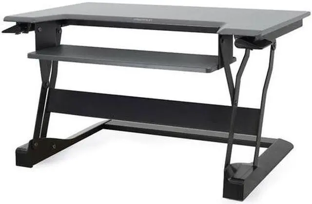 Alt view image 13 of 20 - Ergotron 33-397-085 WorkFit-T, Standing Desk Workstation (Black with Grey Surface)