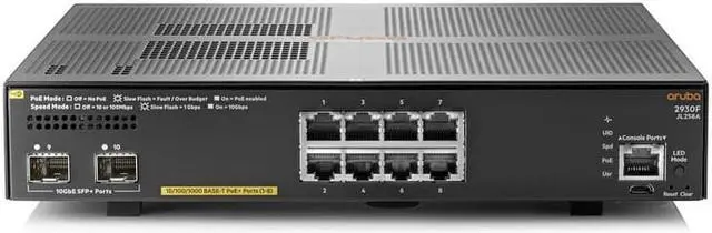 Alt view image 5 of 12 - HP JL258A Aruba 2930F 8G PoE+ 2SFP+, Fixed Port L3 Managed Ethernet Switches Switch