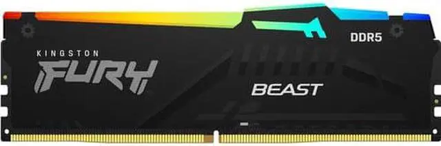 Kingston DDR5 RGB 32GB（16×2） 4800MT Kingston FURY Beast Black RGB 32GB (2x16GB) 4800MT/s DDR5