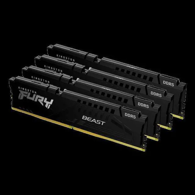 Alt view image 2 of 3 - Kingston 64GB 5200MT/s DDR5 CL40 DIMM (Kit of 4) FURY Beast Black XMP