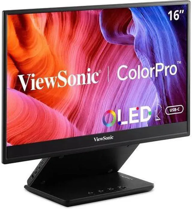 Alt view image 10 of 20 - ViewSonic VP16-OLED 15.6" 1080p Portable OLED Monitor with 2 Way Powered 40W USB C, Pantone Validated, Factory Calibrated, Built in Ergonomic Stand with Protective Cove