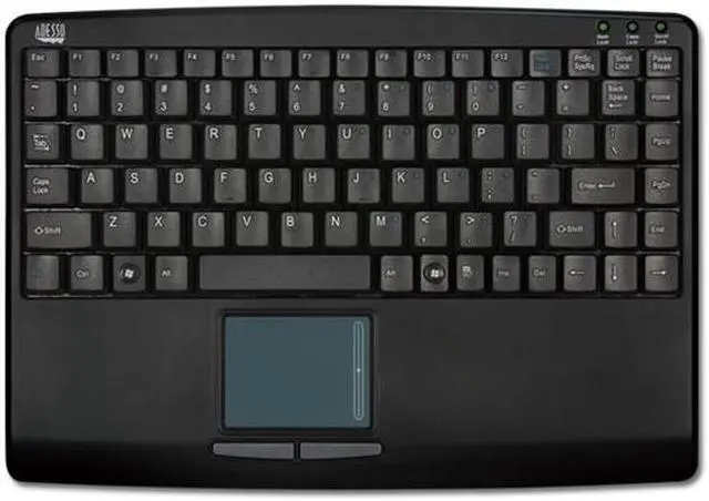 Alt view image 8 of 10 - Adesso AKB-410UB - SlimTouch Mini USB Keyboard with Built-in Touchpad