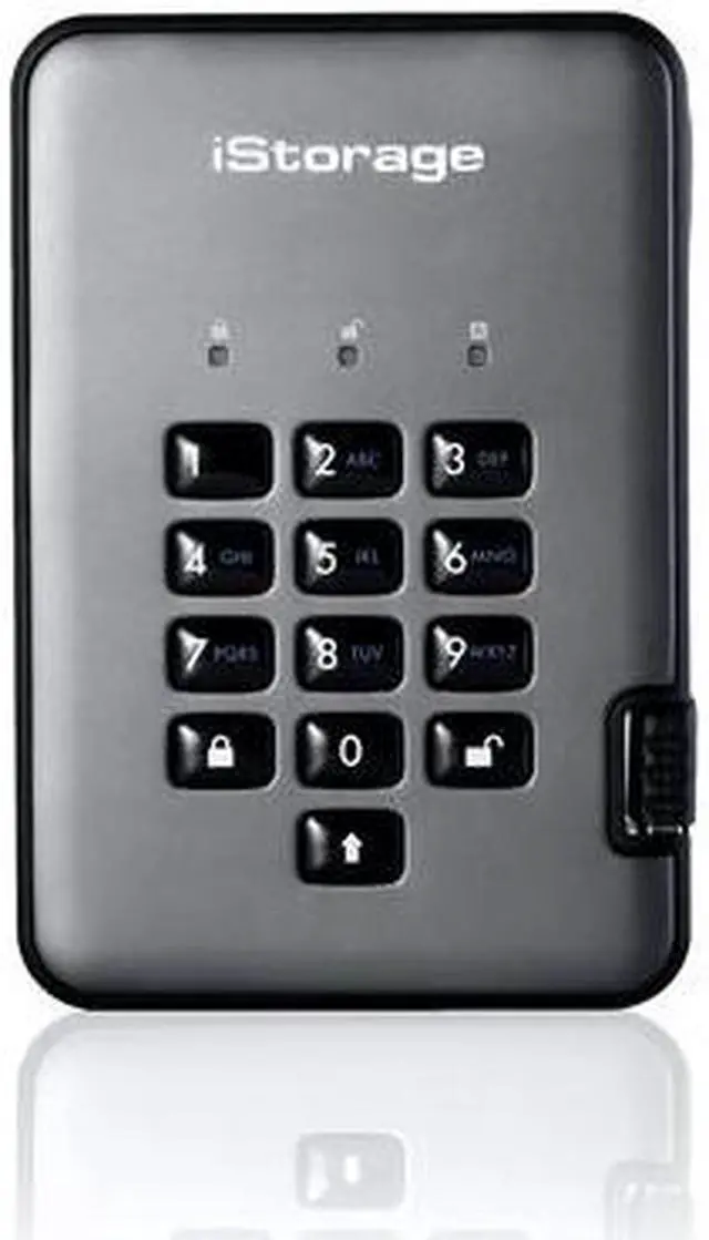 Alt view image 6 of 10 - iStorage diskAshur PRO2 SSD 4TB Secure portable solid state drive FIPS Level 2 certified - password protected, dust and water resistant, military grade hardware encryption IS-DAP2-256-SSD-4000-C-G