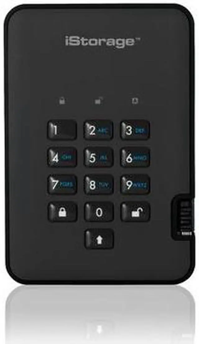 Alt view image 7 of 11 - iStorage diskAshur2 SSD 2TB Black - Secure portable solid state drive - Password protected, dust and water resistant, portable, military grade hardware encryption USB 3.2  IS-DA2-256-SSD-2000-B