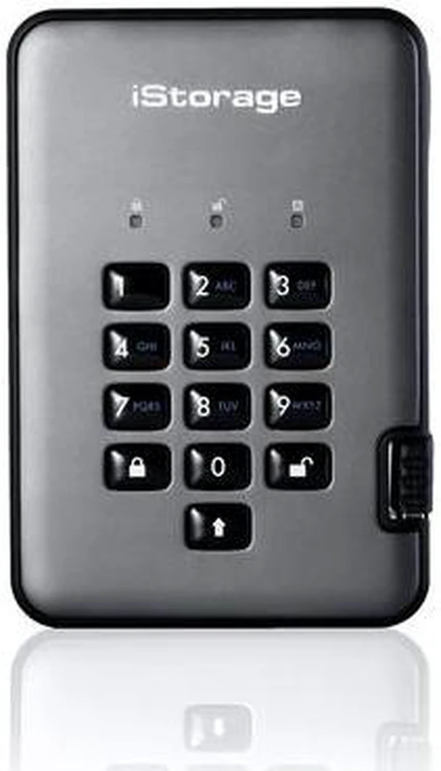 Alt view image 7 of 11 - iStorage diskAshur PRO2 HDD 2TB Secure portable Hard Drive FIPS Level 3 certified - password protected, dust and water resistant, military grade hardware encryption.IS-DAP2-256-2000-C-X