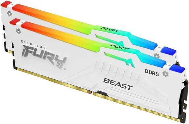 Alt view image 2 of 2 - Kingston FURY Beast DDR5 5600 32GB(16GBx2) RGB Desktop Overclocking Memory-White(KF556C40BWAK2-32)