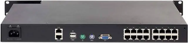 Alt view image 7 of 7 - APC by Schneider Electric KVM1116R KVM Switchbox - 16 Computer(s) - 1 Local User(s) - 1 Remote User(s) - 20 x Network (RJ-45) - 2 x PS/2 Port - 5 x USB1 x VGA - Rack-mountable - 1U