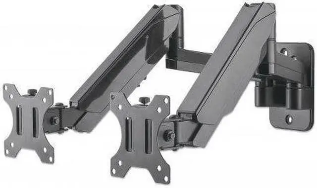 Alt view image 15 of 20 - Manhattan Universal Gas Spring Dual Monitor Wall Mount 461627