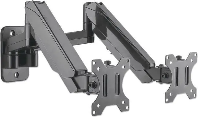 Alt view image 16 of 20 - Manhattan Universal Gas Spring Dual Monitor Wall Mount 461627