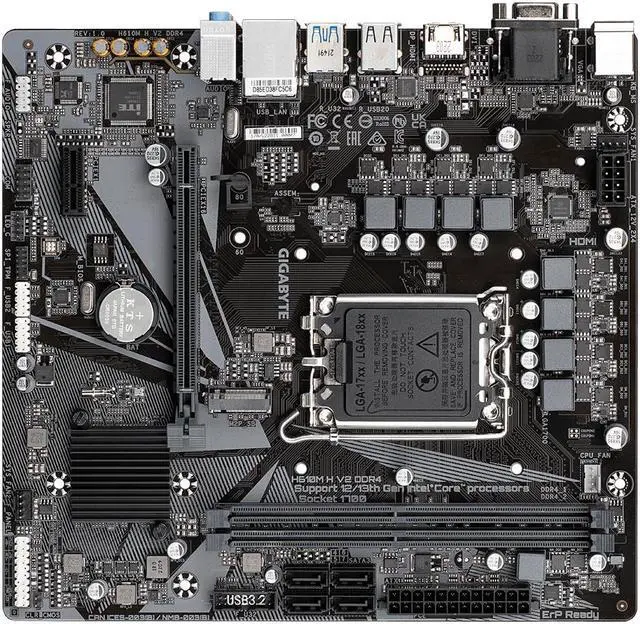 Alt view image 7 of 7 - GIGABYTE H610M H V2 DDR4 motherboard (LGA1700) Supports 13th Generation Intel® Core Processors and 12th Generation Intel® Core, Pentium® Gold and Celeron® Processors*