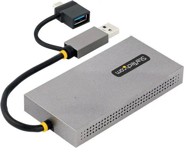 Alt view image 3 of 12 - StarTech.com USB to Dual HDMI Adapter, USB A/C to 2x HDMI Displays (1x 4K30Hz, 1x 1080p), Integrated USB-A to C Dongle, 4in/11cm Cable, USB 3.0 to HDMI Display Adapter, Windows & macOS