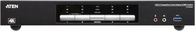 Alt view image 6 of 7 - ATEN CS1944DP 4-Port USB 3.0 4K DisplayPort Dual Display KVMP Switch w/3-Yr Warranty