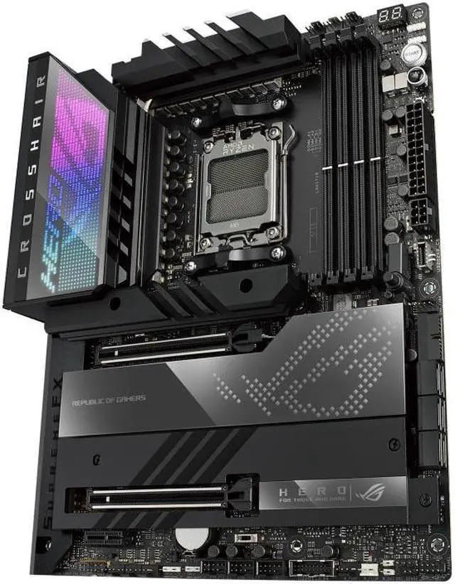 Alt view image 8 of 9 - ASUS ROG Crosshair X670E Hero AMD X670 Socket AM5 ATX DDR5 Motherboard