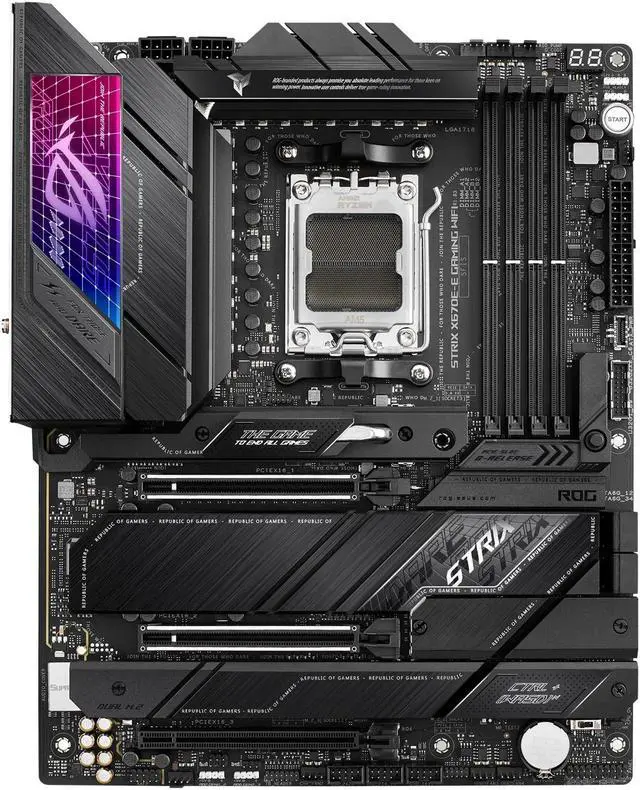 Alt view image 2 of 9 - Asus ROG Strix X670E-E Gaming AMD X670 Socket AM5 ATX DDR5 Motherboard