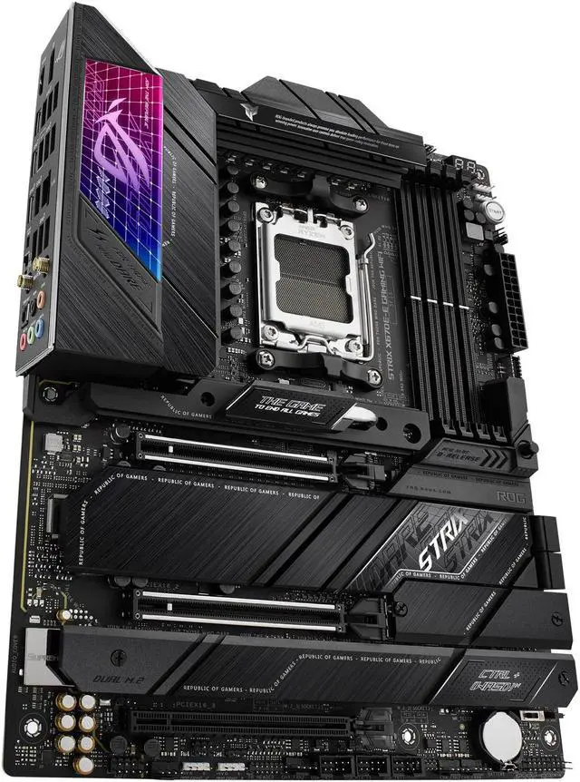 Alt view image 8 of 9 - Asus ROG Strix X670E-E Gaming AMD X670 Socket AM5 ATX DDR5 Motherboard