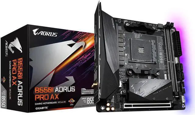 Alt view image 2 of 5 - GIGABYTE B550I AORUS PRO AX AM4 AMD B550 SATA 6Gb/s Mini ITX AMD Motherboard