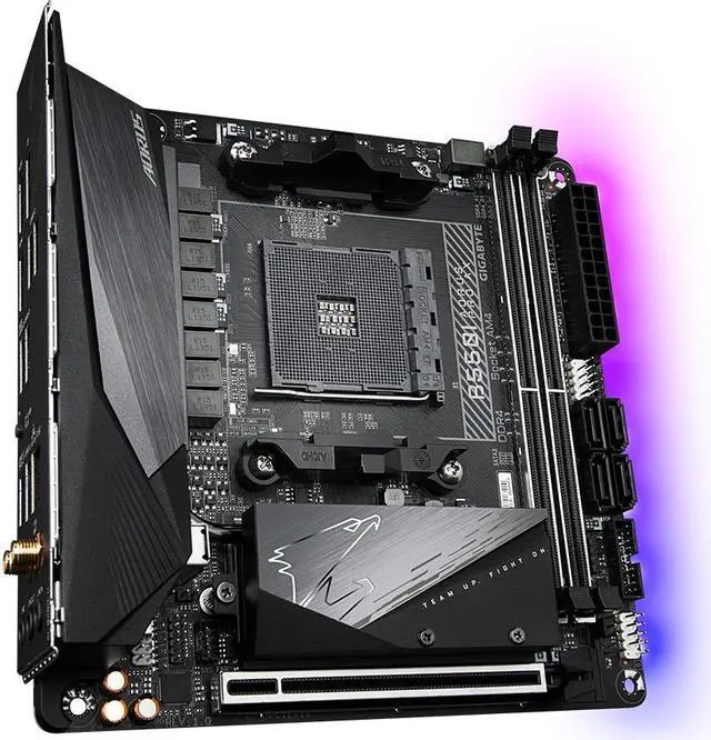 Alt view image 4 of 5 - GIGABYTE B550I AORUS PRO AX AM4 AMD B550 SATA 6Gb/s Mini ITX AMD Motherboard