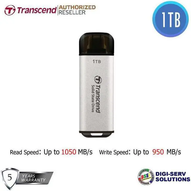 Alt view image 4 of 4 - Transcend ESD300 1TB Portable SSD USB Type-C Silver Model TS1TESD300S