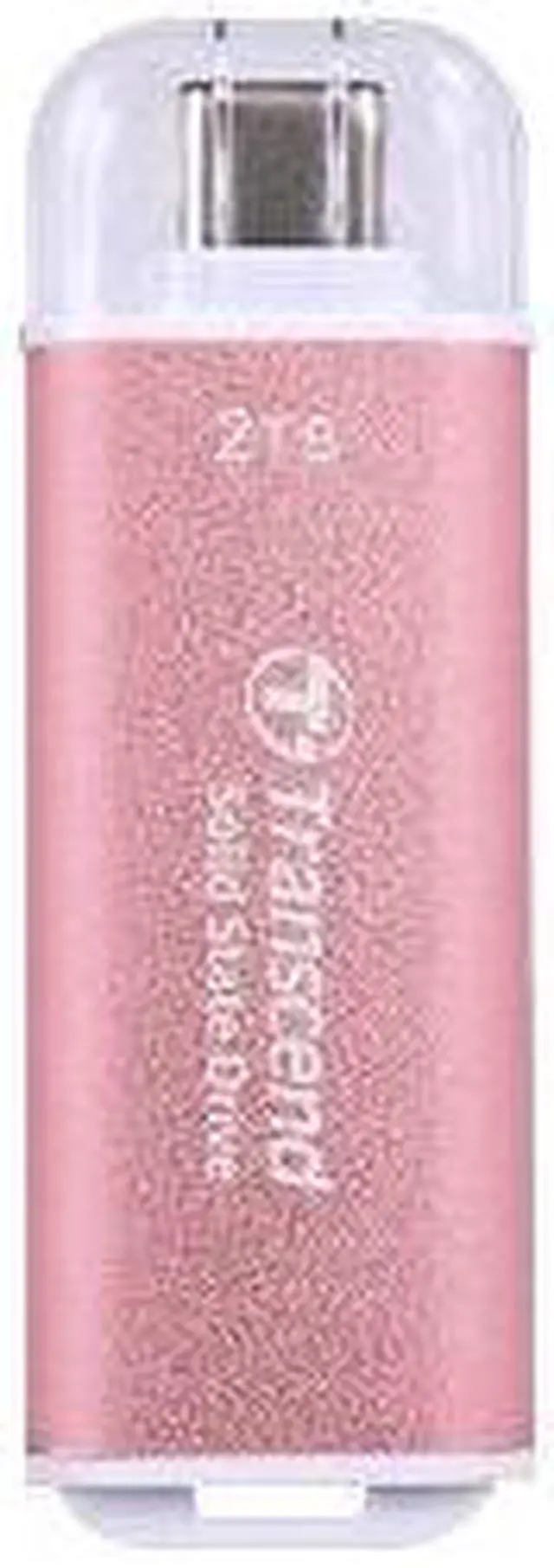 Main image of Transcend ESD300 - SSD - 2 TB - external (portable) - USB 3.2 Gen 2x1 (USB-C connector) - rosy pink