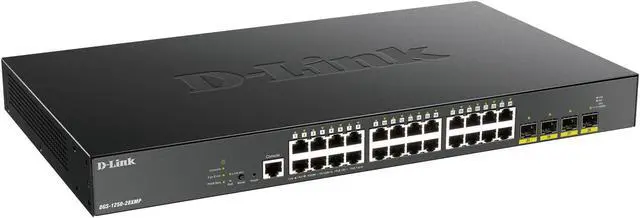 Alt view image 6 of 7 - D-Link DGS 1250-28XMP - Switch - L3 Lite - smart - 24 x 10/100/1000 (PoE) + 4 x 10 Gigabit SFP+ - rack-mountable - PoE (