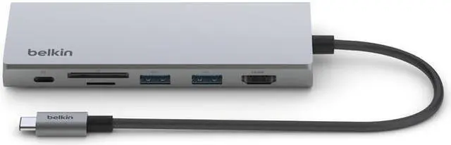 Alt view image 12 of 12 - Belkin USB-C 7-IN-1 MULTIMEDIA HUB GEN 2 Model INC009BTSGY