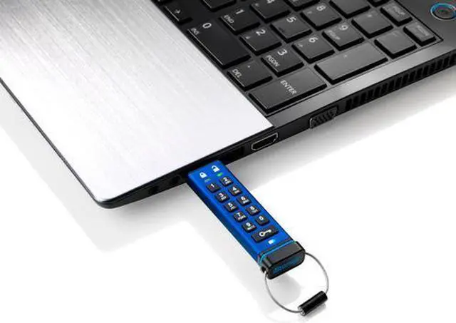 Alt view image 8 of 9 - iStorage datAshur PRO 128GB Secure flash drive - FIPS 140-2 Level 3 Certified - Password protected, dust and water resistant, portable, military grade hardware encryption. USB 3.0 IS-FL-DA3-256-128