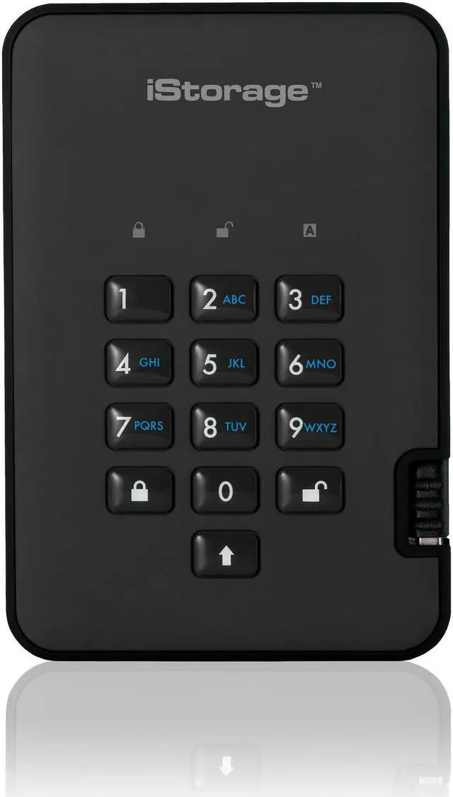 Alt view image 8 of 11 - iStorage diskAshur2 SSD 4TB Black - Secure portable solid state drive - Password protected, dust and water resistant, portable, military grade hardware encryption USB 3.2  IS-DA2-256-SSD-4000-B