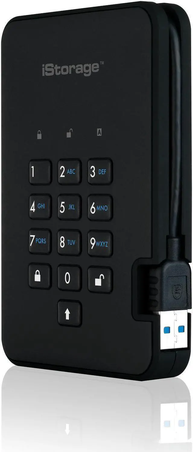 Alt view image 10 of 11 - iStorage diskAshur2 SSD 4TB Black - Secure portable solid state drive - Password protected, dust and water resistant, portable, military grade hardware encryption USB 3.2  IS-DA2-256-SSD-4000-B