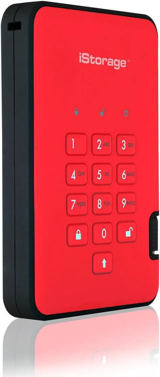 Alt view image 11 of 13 - iStorage diskAshur2 HDD 5TB Red -  Secure portable hard drive - Password protected, dust and water resistant, portable, military grade hardware encryption USB 3.1 IS-DA2-256-5000-R
