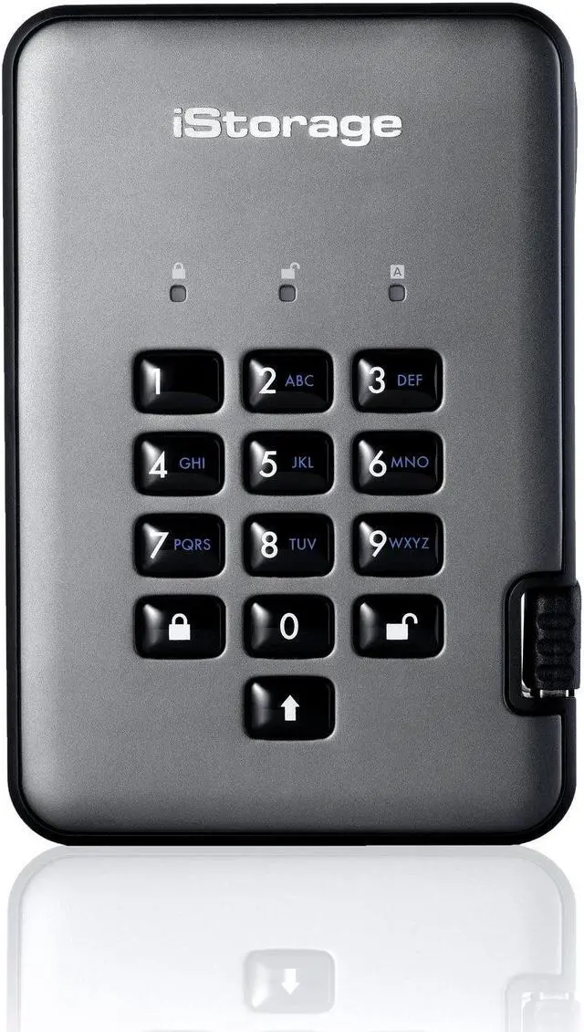 Alt view image 7 of 10 - iStorage diskAshur PRO2 SSD 4TB Secure portable solid state drive FIPS Level 2 certified - password protected, dust and water resistant, military grade hardware encryption IS-DAP2-256-SSD-4000-C-G