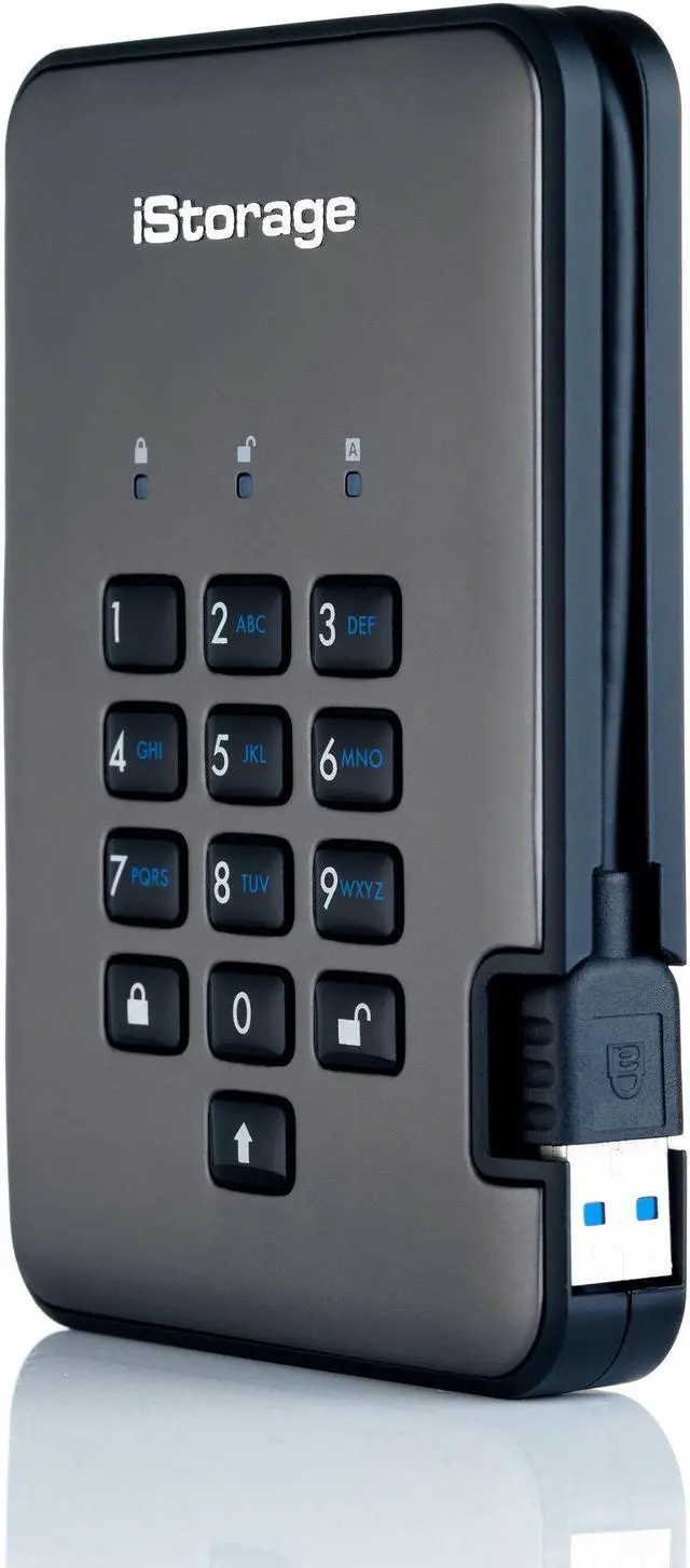 Alt view image 9 of 10 - iStorage diskAshur PRO2 SSD 4TB Secure portable solid state drive FIPS Level 2 certified - password protected, dust and water resistant, military grade hardware encryption IS-DAP2-256-SSD-4000-C-G