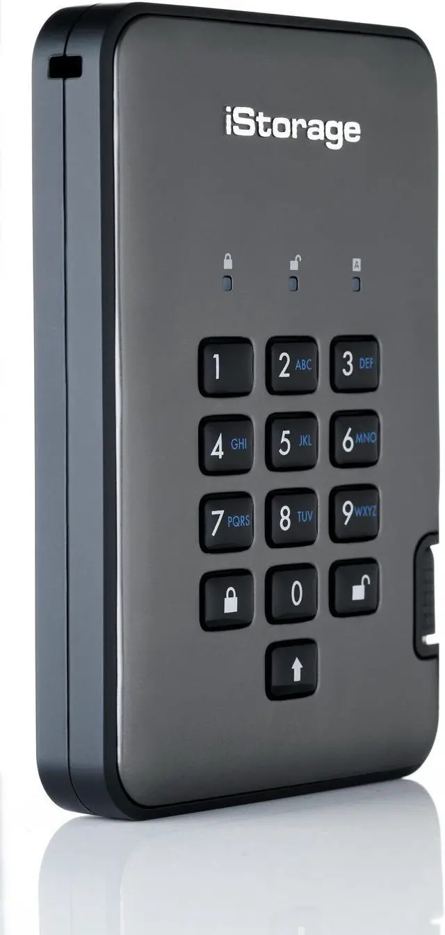 Alt view image 8 of 10 - iStorage diskAshur PRO2 SSD 4TB Secure portable solid state drive FIPS Level 2 certified - password protected, dust and water resistant, military grade hardware encryption IS-DAP2-256-SSD-4000-C-G