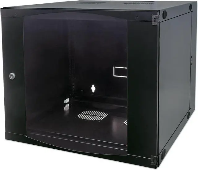Main image of Intellinet 19" Double Section Wallmount Cabinet , 9U, 600 mm (23.6 in.) Depth, Flat Pack, Black
