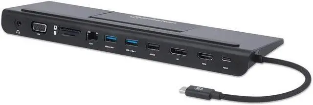 Alt view image 9 of 20 - Manhattan Usb-C 11-In-1 Triple-Monitor Docking Station With Mst