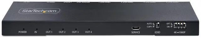 Alt view image 4 of 6 - StarTech 4-Port HDMI Splitter 4K 60Hz HDMI 2.0 HDMISPLITTER44K60S