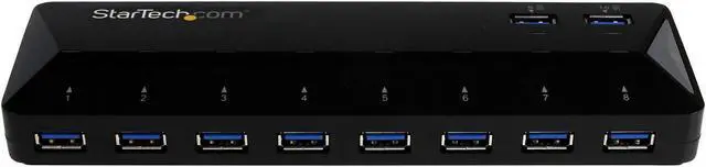 Alt view image 6 of 11 - StarTech ST103008U2C StarTech.com 10-Port USB 3.0 Hub with Charge and Sync Ports - 2 x 1.5A Ports - Desktop USB Hub and Fast-Charging Station - USB - External - 10 USB Port(s) - 10 USB 3.0 Port(s) -