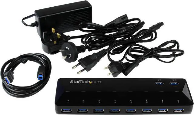 Alt view image 8 of 11 - StarTech ST103008U2C StarTech.com 10-Port USB 3.0 Hub with Charge and Sync Ports - 2 x 1.5A Ports - Desktop USB Hub and Fast-Charging Station - USB - External - 10 USB Port(s) - 10 USB 3.0 Port(s) -
