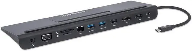Alt view image 12 of 20 - Manhattan Usb-C 11-In-1 Triple-Monitor Docking Station With Mst