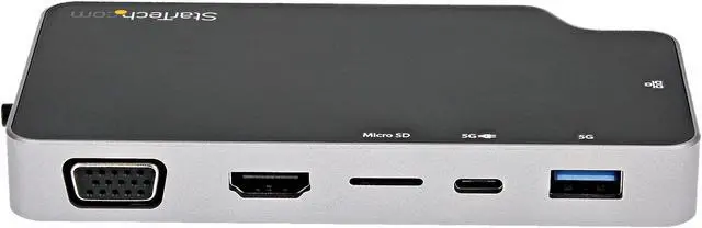 Alt view image 4 of 12 - StarTech USB-C Multiport HDMI VGA USB MicroSD Mini Dock Adapter CDP2HVGUASPD