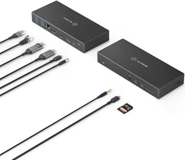 Alt view image 6 of 16 - alogic ma3-triple display docking station, usb-c dock with 100w pd (laptop charging), 2xdisplayport, hdmi, 2xusb-c 3.1 gen 2,2xusb-a 3.1 gen1,2xusb-a 2.0,audio jack,ethernet,sd card reader.