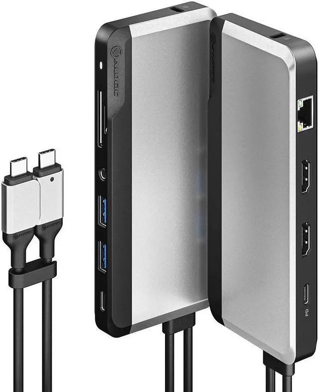 Alt view image 12 of 14 - StarTech USB C Multiport Adapter, Dual HDMI Video, 4K 60Hz, 2Pt 5Gbps USB-A Hub, 100W Power Delivery Pass-Through/GbE/SD/MicroSD, 12"/30cm Cable, Travel Dock, Laptop Docking Station