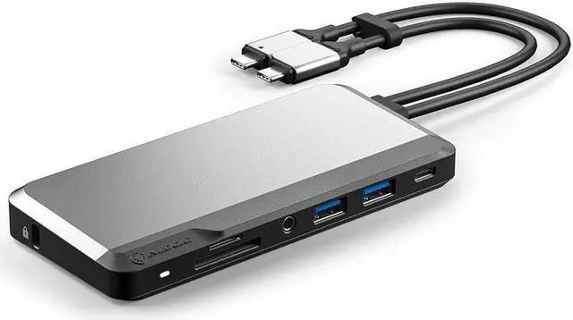 Alt view image 13 of 14 - StarTech USB C Multiport Adapter, Dual HDMI Video, 4K 60Hz, 2Pt 5Gbps USB-A Hub, 100W Power Delivery Pass-Through/GbE/SD/MicroSD, 12"/30cm Cable, Travel Dock, Laptop Docking Station