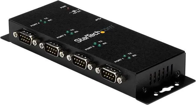 Alt view image 4 of 6 - StarTech.com 4 Port USB to Serial RS232 Adapter - Wall Mount - Din Rail - COM Port Retention - FTDI USB to DB9 RS232 Hub