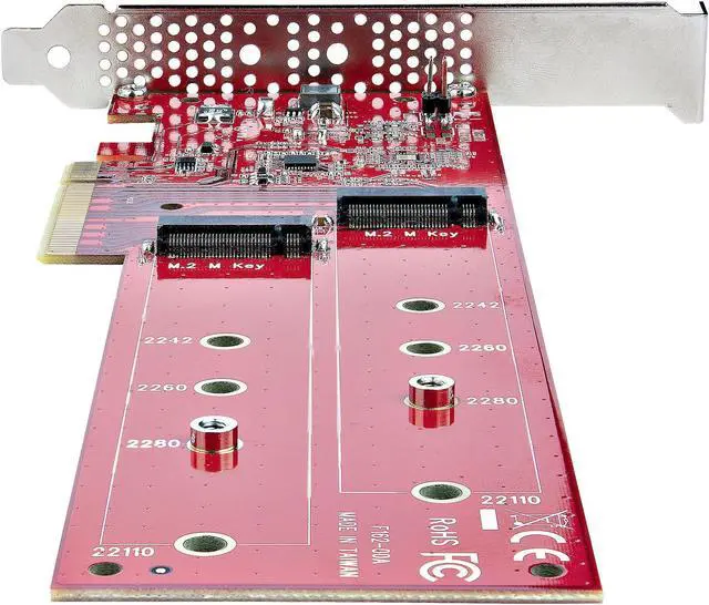 Alt view image 5 of 12 - StarTech Dual M.2 PCIe SSD Adapter Card DUALM2PCIECARDB