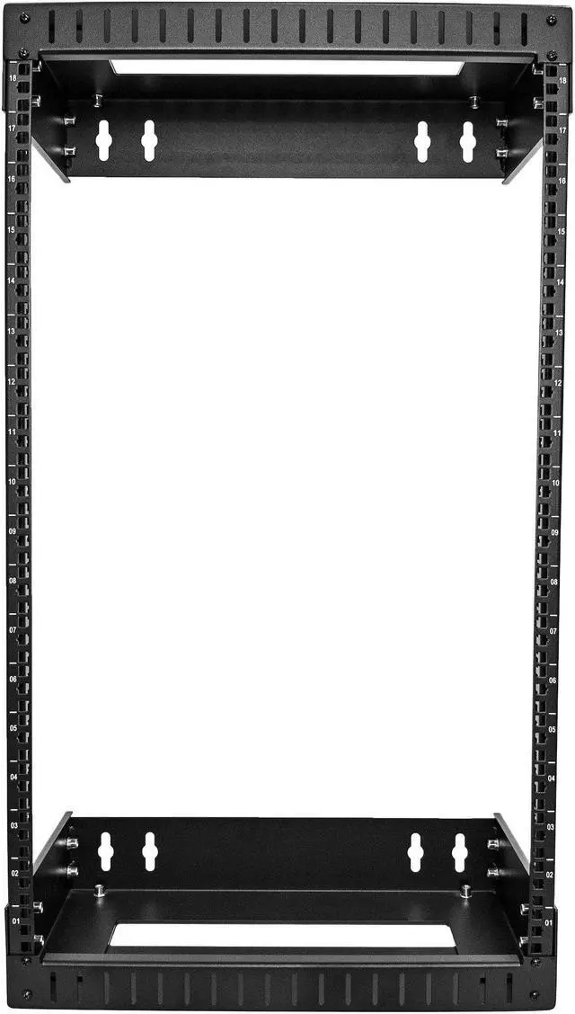 Alt view image 4 of 12 - StarTech.com RACK-18U-20-WALL-OA 18U 19" Wall Mount Network Rack - Adjustable Depth 12-20" 2 Post Open Frame Server Room Rack for AV/Data/ IT Communication/Computer Equipment/Switch w/Cage Nuts & Screws